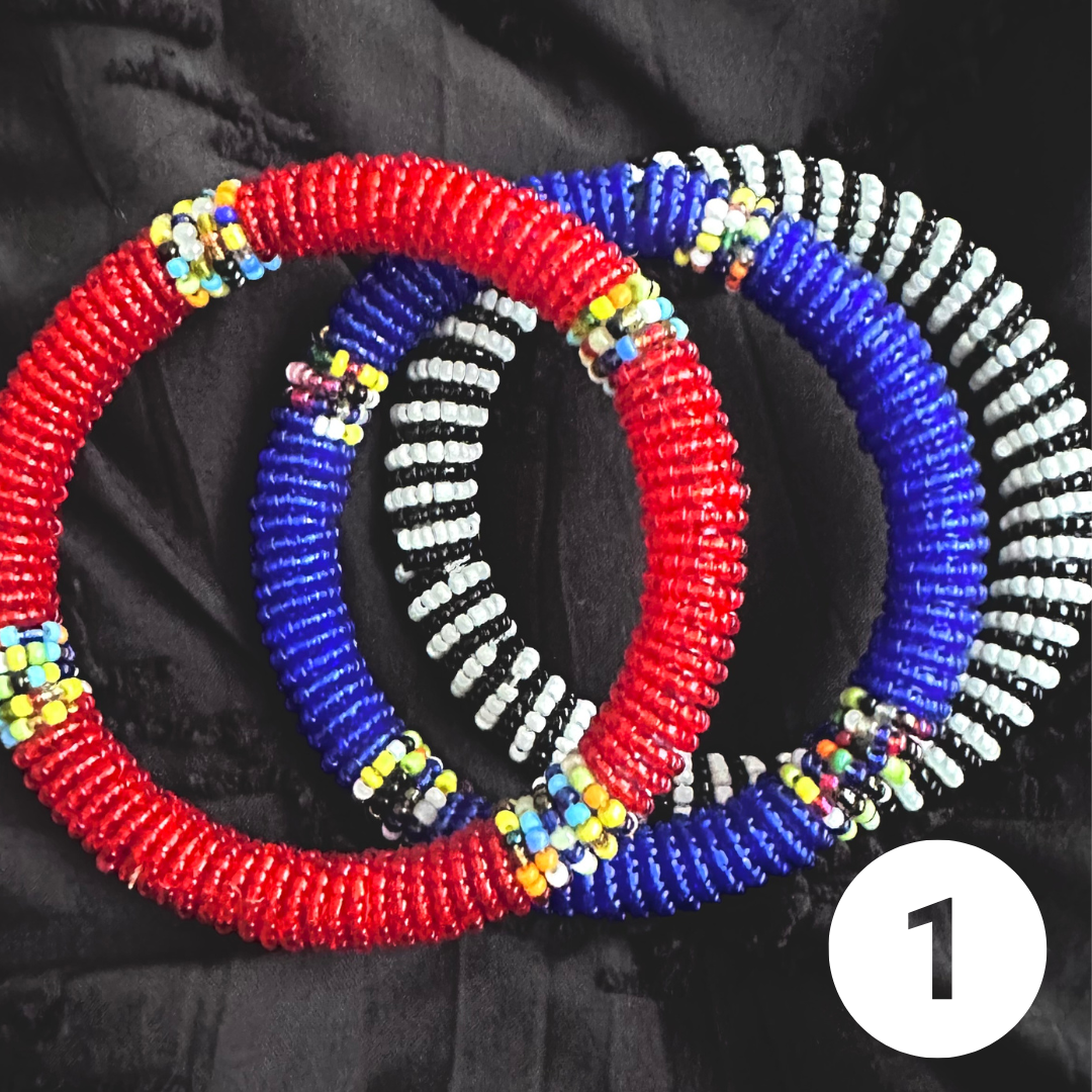 Set of 3 Massai Beaded Bracelets