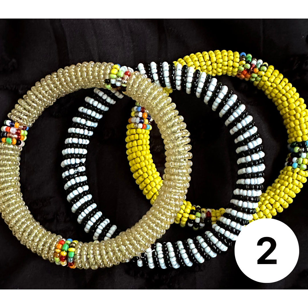 Set of 3 Massai Beaded Bracelets