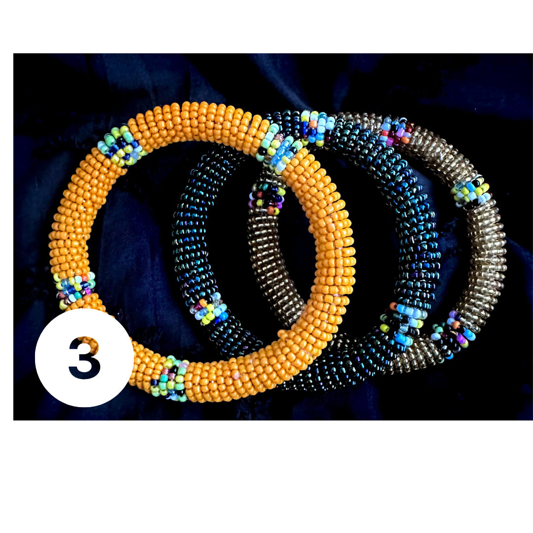 Set of 3 Massai Beaded Bracelets