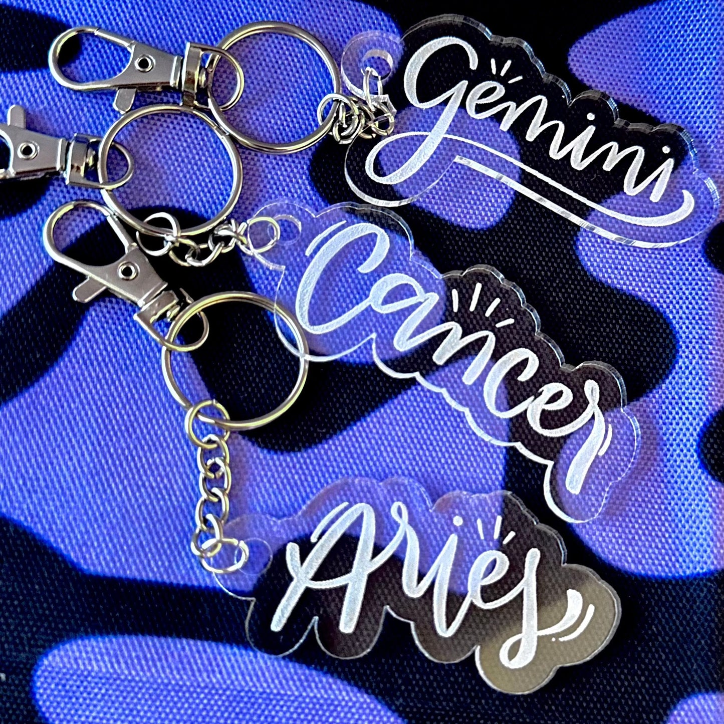 Clear Zodiac Keychains