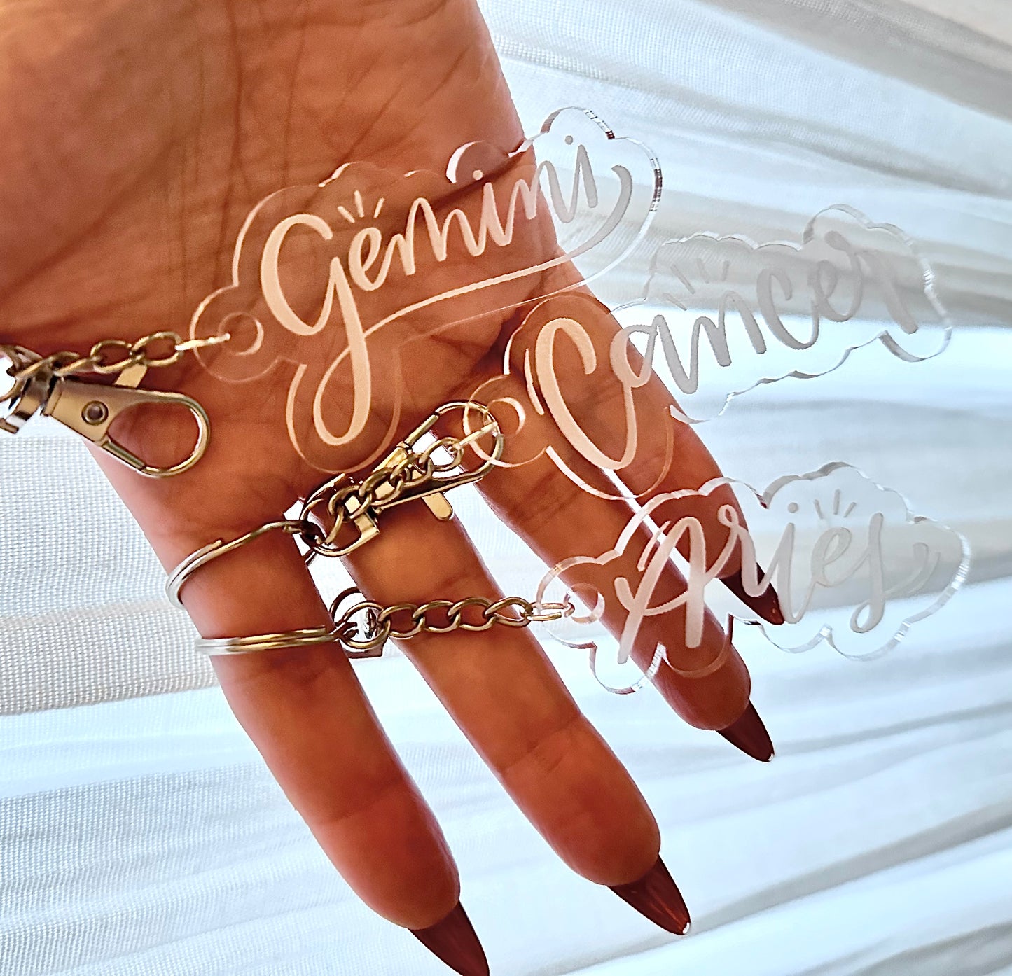 Clear Zodiac Keychains